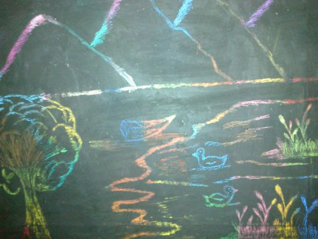 كنفس منظر طبيعي الوان باستيل للطالبة / مريم خالد السعدي  - الصف 7 ب